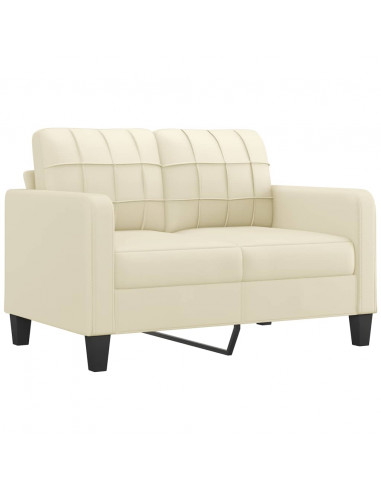 Set di Divani 2 pz con Cuscini Crema in Similpelle