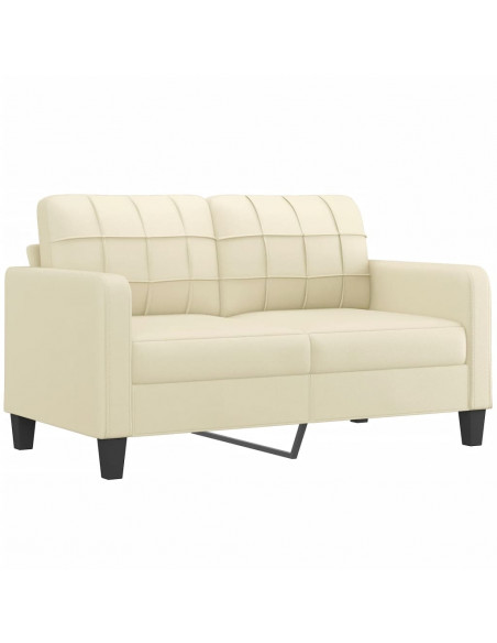 Set di Divani 2 pz con Cuscini Crema in Similpelle