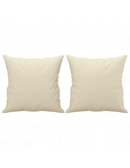Set di Divani 2 pz con Cuscini Crema in Similpelle