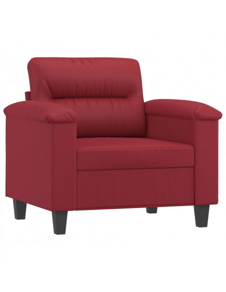 Poltrona con Poggiapiedi Rosso Vino 60 cm in Similpelle