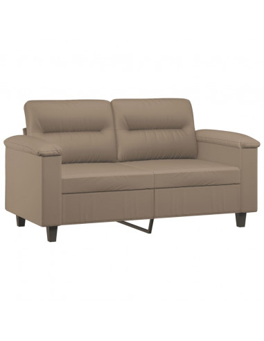 Divano a 2 Posti con Cuscini Cappuccino 120 cm in Similpelle