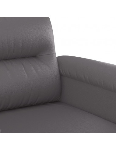 Set di Divani 2 pz con Cuscini Grigio in Similpelle