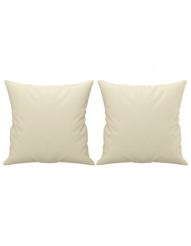 Divano a 2 Posti con Cuscini Crema 140 cm in Similpelle