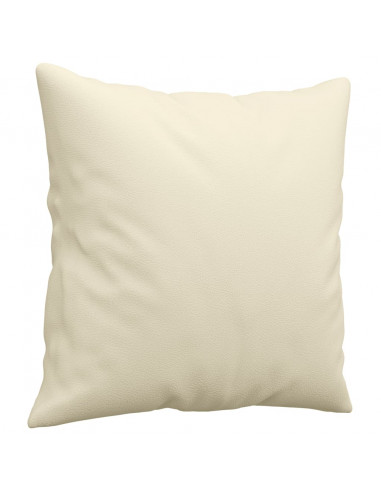 Divano a 2 Posti con Cuscini Crema 140 cm in Similpelle