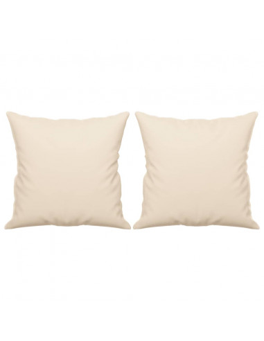 Divano a 2 Posti con Cuscini Beige 120 cm Tessuto Microfibra