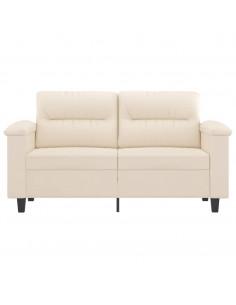 Divano a 2 Posti Beige 120 cm in Tessuto Microfibra 2