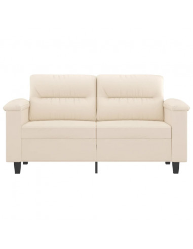Divano a 2 Posti Beige 120 cm in Tessuto Microfibra