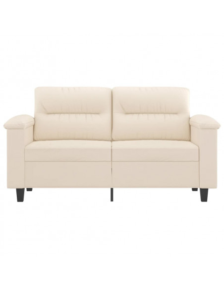 Divano a 2 Posti Beige 120 cm in Tessuto Microfibra