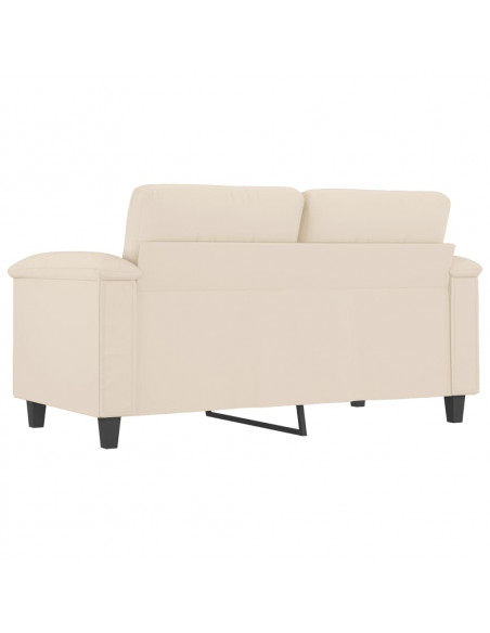 Divano a 2 Posti Beige 120 cm in Tessuto Microfibra
