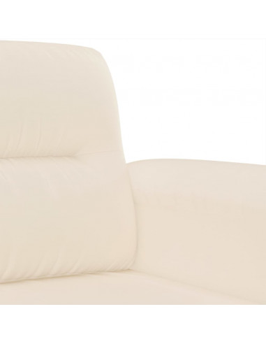 Divano a 2 Posti Beige 120 cm in Tessuto Microfibra