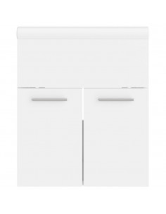 Mobile Bagno con Lavabo Integrato Bianco in Legno Multistrato 2