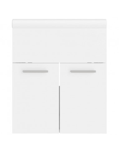 Mobile Bagno con Lavabo Integrato Bianco in Legno Multistrato