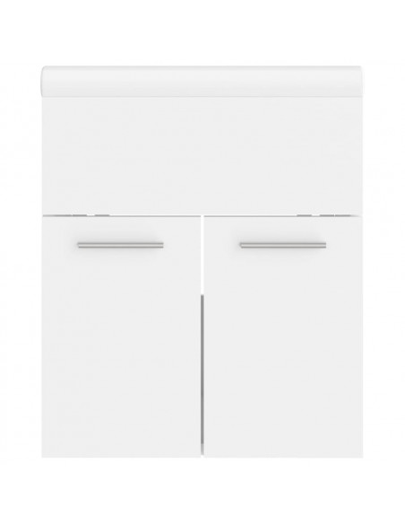 Mobile Bagno con Lavabo Integrato Bianco in Legno Multistrato