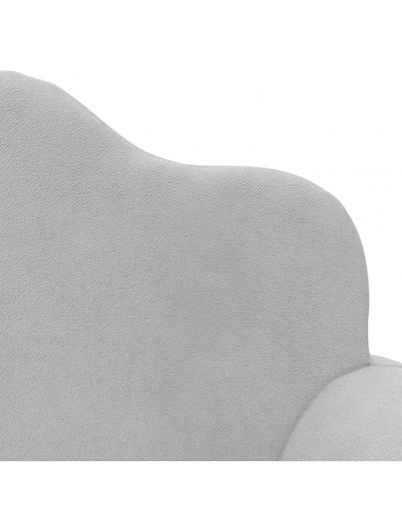 Divano per Bambini a 2 Posti Grigio Chiaro in Morbido Peluche