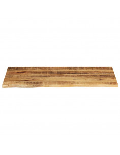 Piano Tavolo 120x60x2,5 cm Bordi Vivi Legno di Mango Grezzo 2