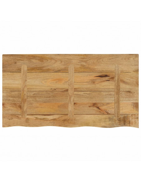 Piano Tavolo 120x60x2,5 cm Bordi Vivi Legno di Mango Grezzo