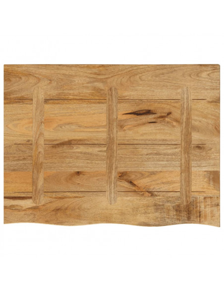 Piano Tavolo 90x60x3,8 cm Bordi Vivi Legno di Mango Grezzo