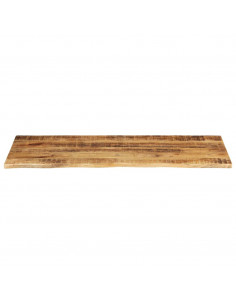 Piano Tavolo 140x60x2,5 cm Bordi Vivi Legno di Mango Grezzo 2