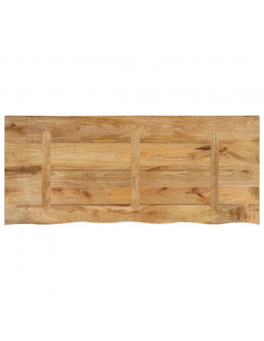 Piano Tavolo 140x60x2,5 cm Bordi Vivi Legno di Mango Grezzo