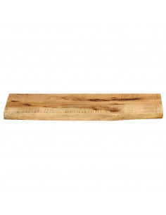 Piano Tavolo 80x30x3,8 cm Bordi Vivi Legno di Mango Grezzo 2