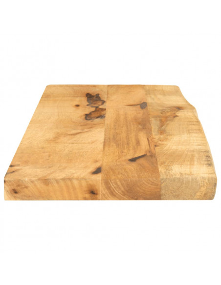 Piano Tavolo 80x40x3,8 cm Bordi Vivi Legno di Mango Grezzo