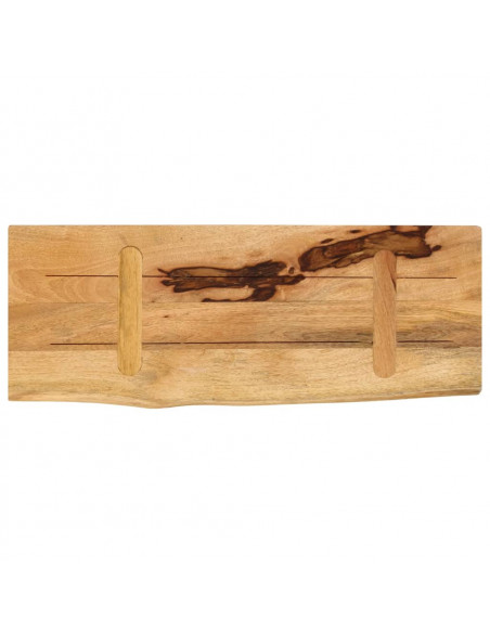 Piano Tavolo 80x40x3,8 cm Bordi Vivi Legno di Mango Grezzo