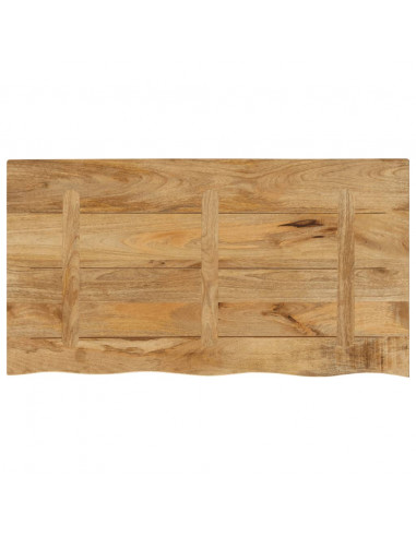Piano Tavolo 100x60x3,8 cm Bordi Vivi Legno di Mango Grezzo