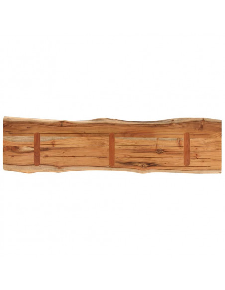 Piano Tavolo 140x40x2,5 cm Rettangolare Legno Acacia Bordi Vivi