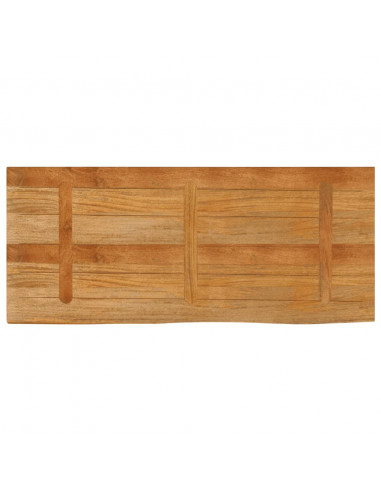 Piano Tavolo Bordi Vivi 140x60x2,5 cm Legno Massello di Mango