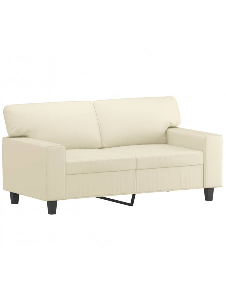 Set di Divani 2 pz con Cuscini Crema in Similpelle