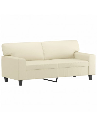 Set di Divani 2 pz con Cuscini Crema in Similpelle