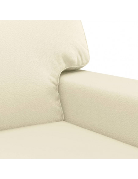 Set di Divani 2 pz con Cuscini Crema in Similpelle
