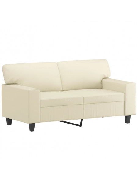 Set di Divani 3 pz con Cuscini Crema in Similpelle