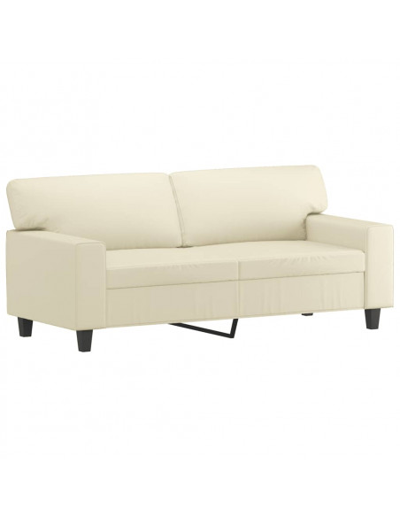 Set di Divani 3 pz con Cuscini Crema in Similpelle
