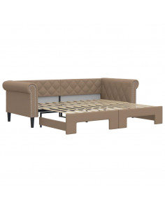 Divano Letto Estraibile Cappuccino 90x200 cm in Similpelle