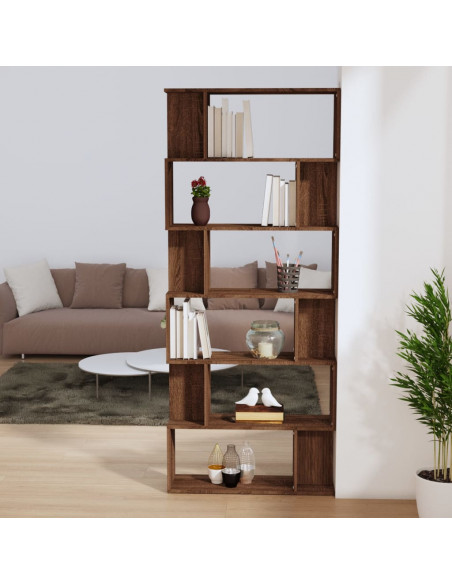 Libreria/Divisorio Rovere Marrone 80x24x192cm Legno Multistrato