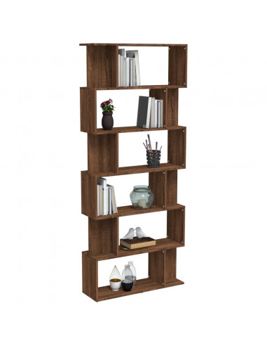 Libreria/Divisorio Rovere Marrone 80x24x192cm Legno Multistrato