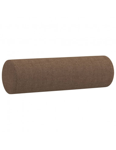 Set di Divani 2 pz con Cuscini Marrone in Tessuto