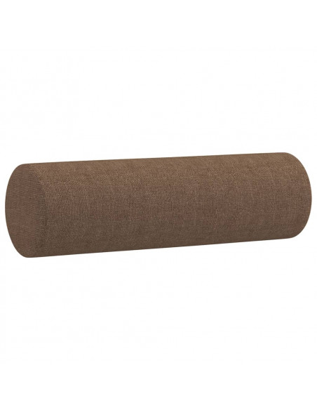 Set di Divani 2 pz con Cuscini Marrone in Tessuto