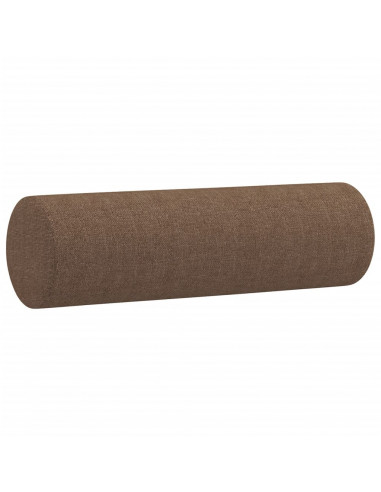 Set di Divani 2 pz con Cuscini Marrone in Tessuto