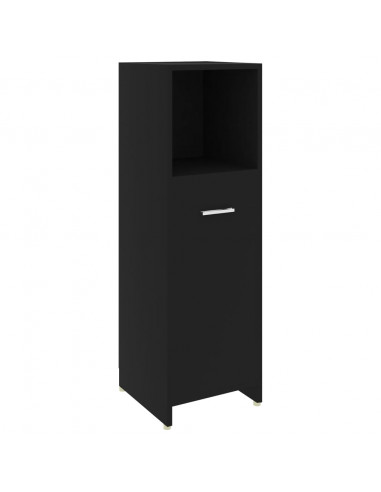 Set Mobili da Bagno 3 pz Nero in Truciolato