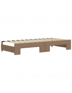 Divano Letto Estraibile Cassetti Cappuccino 90x200cm Similpelle 2