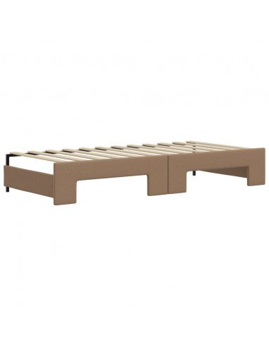 Divano Letto Estraibile Cassetti Cappuccino 90x200cm Similpelle