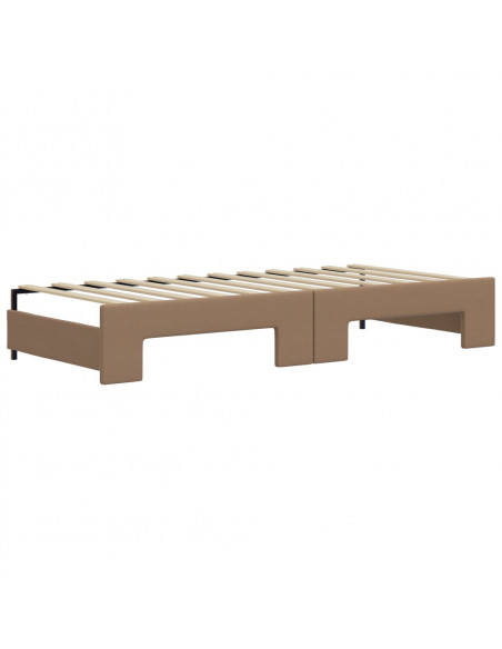 Divano Letto Estraibile Cassetti Cappuccino 90x200cm Similpelle