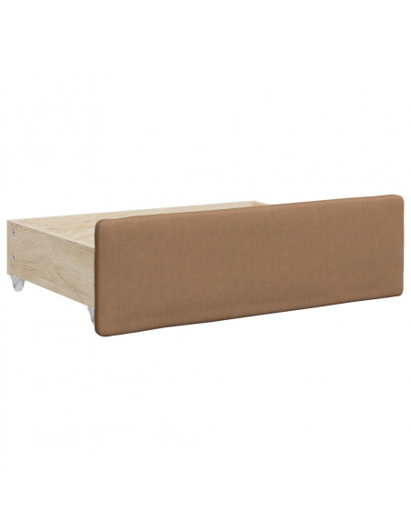 Divano Letto Estraibile Cassetti Cappuccino 90x200cm Similpelle
