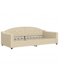 Letto da Giorno Crema 90x200 cm in Tessuto