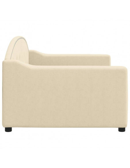 Letto da Giorno Crema 90x200 cm in Tessuto