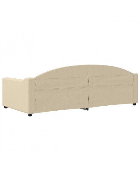 Letto da Giorno Crema 90x200 cm in Tessuto
