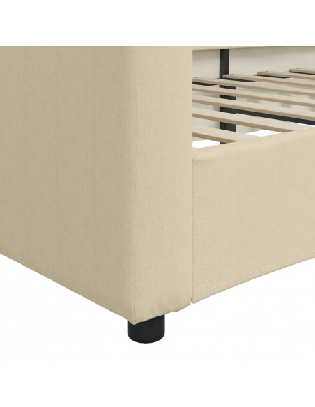 Letto da Giorno Crema 90x200 cm in Tessuto