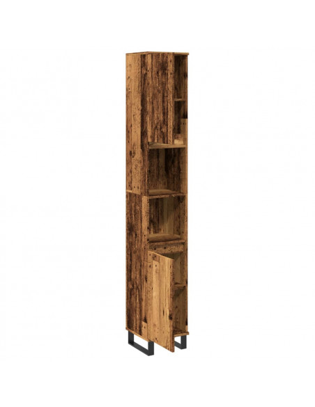 Armadietto Bagno Legno Antico 30x30x190 cm in Legno Multistrato